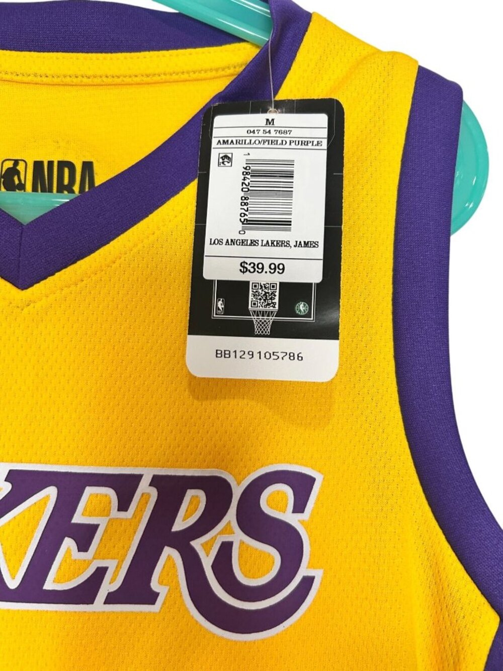 NWT NBA Los Angeles Lakers Youth Medium LeBron James Jersey MSRP $39.99 - Picture 4 of 4
